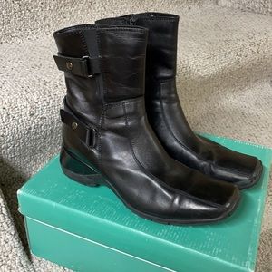 Clarks black leather boots